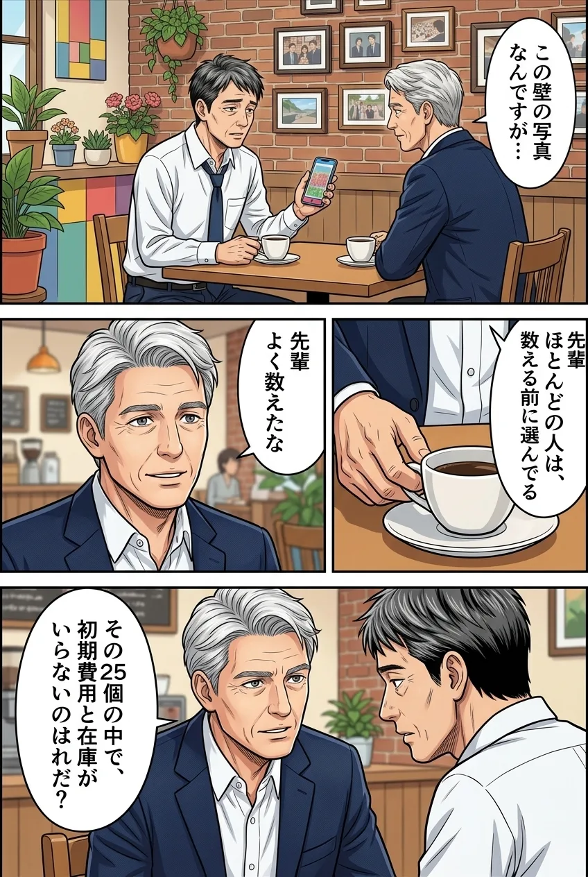 9ページ：先輩に見せると「ほとんどの人は数える前に選んでる」と言われる